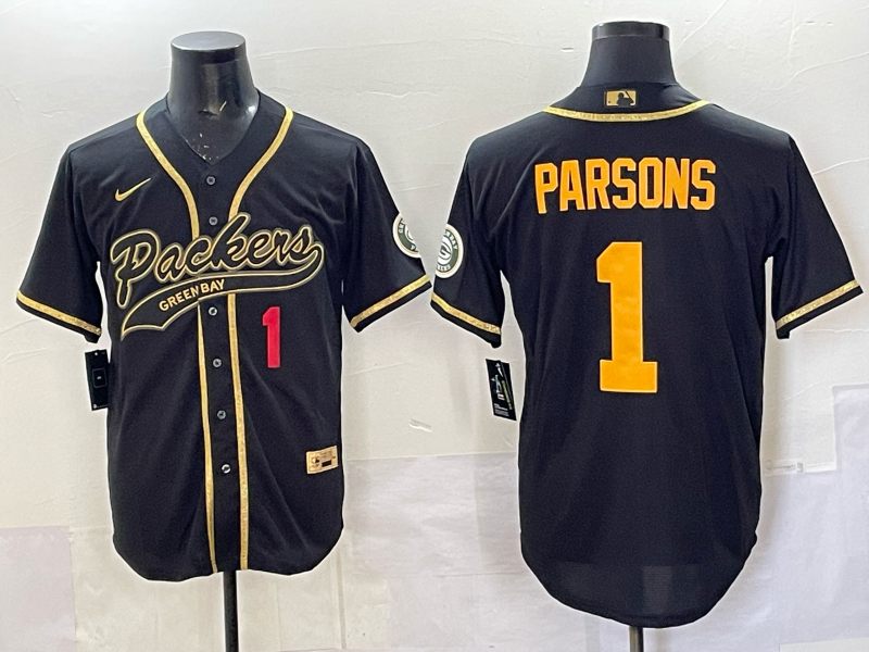 Men Green Bay Packers #1 Parsons black Nike NFL 2025 jersey 01->green bay packers->NFL Jersey